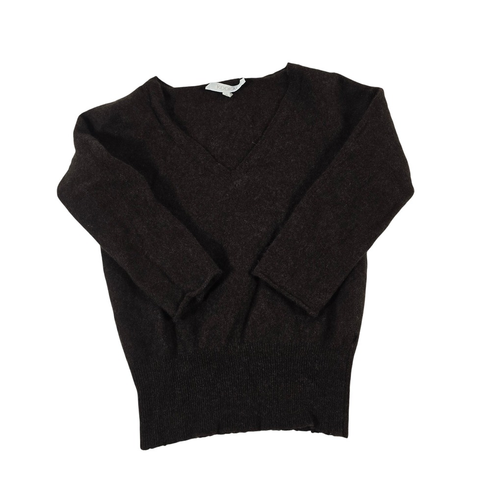 KOOKAI Dark Brown V Neck Long Sleeve Sweater xs
